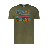 Vintage Olive sunflower gemstone serape background Vintage Tee - AdoDesignShop