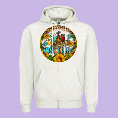 Teaching My Tribe Round Earring Zipper Hoodie Designed By Bundleandbundleshop