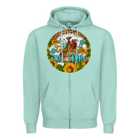 Seafoam teaching my tribe round earring Zipper Hoodie - BundleAndBundleShop
