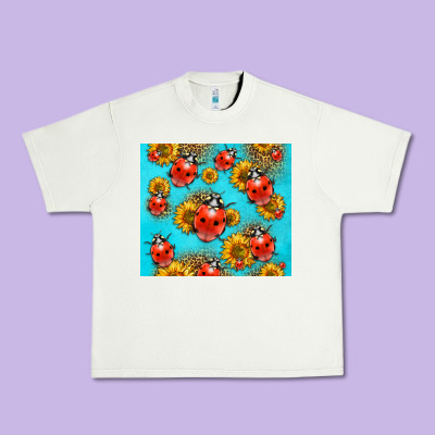 Western Sunflowers Ladybug Urban Heavy Tee Designed By Lillyallendesigns