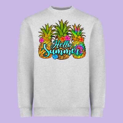 Hello Summer Pineapple Heavyweight Sweatshirt Designed By Jasminsmagicworld
