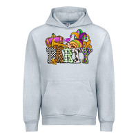 Heather Grey mardi gras  party olivia Urban Hoodie - OliviaCreatesArt