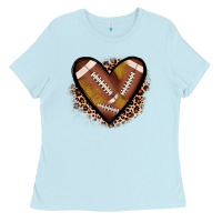Baby Blue heart football Ladies Tee - JahusDesignShop