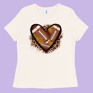 Heart Football Ladies Tee Designed By Jahusdesignshop
