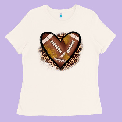 Heart Football Ladies Tee Designed By Jahusdesignshop