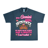 Midnight Navy As A Gemini Girl I Was Born With My Heart On My Sleeve And A Mouth Urban Heavy Tee - Jasminsmagicworld