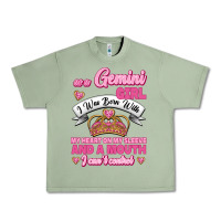 Oil Green As A Gemini Girl I Was Born With My Heart On My Sleeve And A Mouth Urban Heavy Tee - Jasminsmagicworld