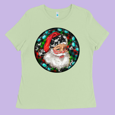 Christmas Santa Claus Ladies Tee Designed By Ranaportraitstore