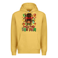 Antique Gold santas favorite dog mom afro messy bun Premium Hoodie - texasbilliewilder
