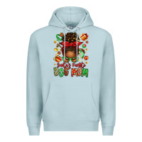 Blue Mist santas favorite dog mom afro messy bun Premium Hoodie - texasbilliewilder