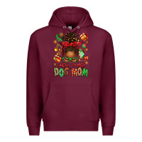 Burgundy santas favorite dog mom afro messy bun Premium Hoodie - texasbilliewilder
