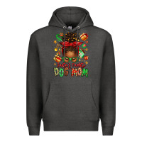 Charcoal Heather santas favorite dog mom afro messy bun Premium Hoodie - texasbilliewilder