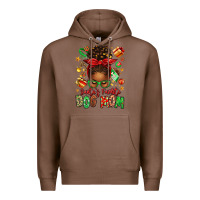 Chestnut santas favorite dog mom afro messy bun Premium Hoodie - texasbilliewilder