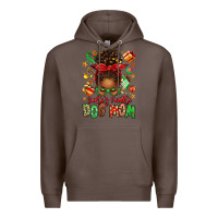 Coffee santas favorite dog mom afro messy bun Premium Hoodie - texasbilliewilder
