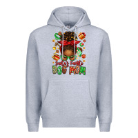 Heather Grey santas favorite dog mom afro messy bun Premium Hoodie - texasbilliewilder