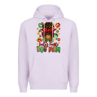 Lilac santas favorite dog mom afro messy bun Premium Hoodie - texasbilliewilder