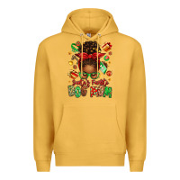 Mustard santas favorite dog mom afro messy bun Premium Hoodie - texasbilliewilder