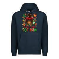Navy santas favorite dog mom afro messy bun Premium Hoodie - texasbilliewilder