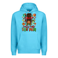 Ocean Blue santas favorite dog mom afro messy bun Premium Hoodie - texasbilliewilder