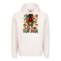 Pale Pink santas favorite dog mom afro messy bun Premium Hoodie - texasbilliewilder