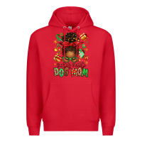 Red santas favorite dog mom afro messy bun Premium Hoodie - texasbilliewilder