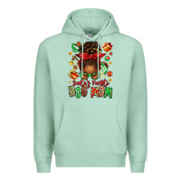 Seafoam santas favorite dog mom afro messy bun Premium Hoodie - texasbilliewilder