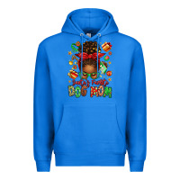 True Royal santas favorite dog mom afro messy bun Premium Hoodie - texasbilliewilder