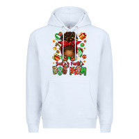 White santas favorite dog mom afro messy bun Premium Hoodie - texasbilliewilder