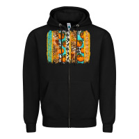 Black fall pumpkin brushstroke Zipper Hoodie - BundleAndBundleShop