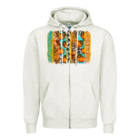 Oatmeal Heather fall pumpkin brushstroke Zipper Hoodie - BundleAndBundleShop
