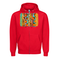 Red fall pumpkin brushstroke Zipper Hoodie - BundleAndBundleShop