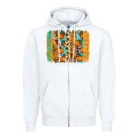 White fall pumpkin brushstroke Zipper Hoodie - BundleAndBundleShop