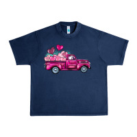 Navy valentine's day pink truck Urban Heavy Tee - BarkalooDesign