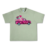 Oil Green valentine's day pink truck Urban Heavy Tee - BarkalooDesign