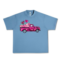 Pebble Blue valentine's day pink truck Urban Heavy Tee - BarkalooDesign