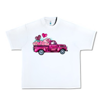 White valentine's day pink truck Urban Heavy Tee - BarkalooDesign
