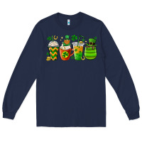 Navy st. patricks day coffee cups Long Sleeve Tee - MaliasSmallBusiness