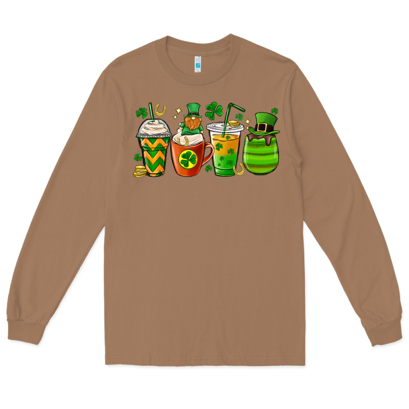 St. Patricks Day Coffee Cups Long Sleeve Tee by MaliasSmallBusiness | Teevron