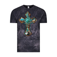 Cloud Black western cross Vintage Tee - BarkalooDesign