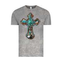 Cloud Rock western cross Vintage Tee - BarkalooDesign