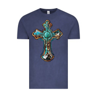Vintage Denim western cross Vintage Tee - BarkalooDesign