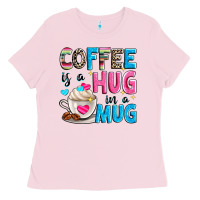 Bubblegum Pink coffee is a hug in a Ladies Tee - Zillion Design Studio