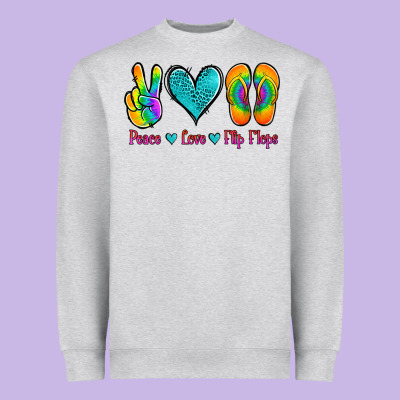 Peace Love Flips Flops Heavyweight Sweatshirt Designed By Jasminsmagicworld