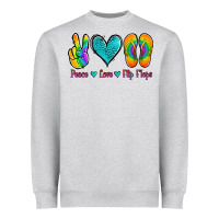 Heather Grey peace love flips flops Heavyweight Sweatshirt - Jasminsmagicworld