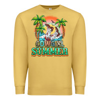 Antique Gold Cowgirl summer Premium Sweatshirt - NancyCooperArtShop