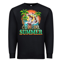 Black Cowgirl summer Premium Sweatshirt - NancyCooperArtShop