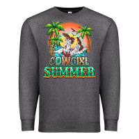 Charcoal Heather Cowgirl summer Premium Sweatshirt - NancyCooperArtShop