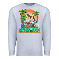 Heather Grey Cowgirl summer Premium Sweatshirt - NancyCooperArtShop