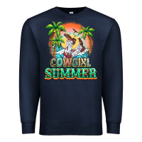 Navy Cowgirl summer Premium Sweatshirt - NancyCooperArtShop