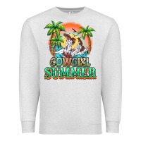 Oatmeal Heather Cowgirl summer Premium Sweatshirt - NancyCooperArtShop